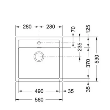 FRANKE Tectonite Virtuves izlietne SIRIUS 56x53 cm, SID 610, bēšīga