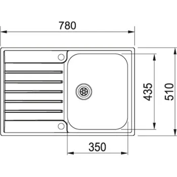 FRANKE Virtuves izlietne ARGOS G 78x51 cm, AGX 211-78G ar vent FRANKE Virtuves izlietne ARGOS G 78x51 cm, AGX 211-78G ar vent