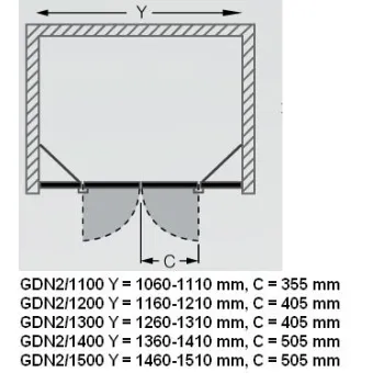 Roltechnik Veramās dušas durvis GDN2 1200 mm