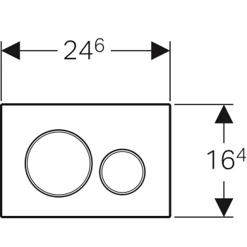 Poga iebūvējamam rāmim Geberit Sigma20 Divrežīmu noskalošanas taustiņš, 115.882.KH.1