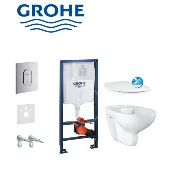 Komplekts Grohe Bau Rimless WC+rāmis Rapid SL+poga