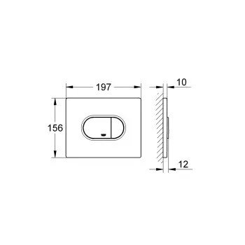 Taustiņš montāžas rāmim Grohe Arena Cosmo duo, 197x156 mm, horizontāls, balts