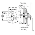 Grohe BauFlow Vannas/dušas iebūvējamais j-krāns 29113000