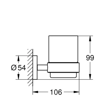 Glāze Grohe  ar turētāju Essentials New, hroms