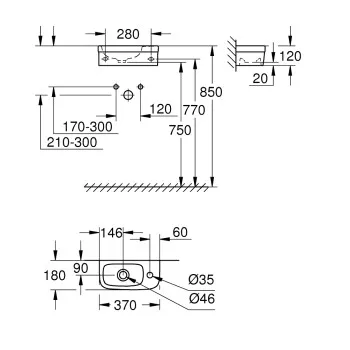 Grohe Euro Ceramic Izlietne 37x18cm, 39327000