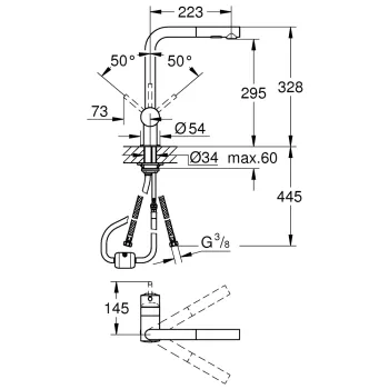 GROHE Minta Virtuves izlietnes jaucējkrāns 30274000 GROHE Minta Virtuves izlietnes jaucējkrāns 30274000