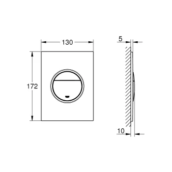 Poga iebūvējamam rāmim Grohe Nova Cosmo duo, 130x172 mm, vertikāls, hroms