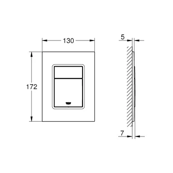 Poga iebūvējamam rāmim Grohe Skate Cosmo duo, 130x172 mm, vertikāls, hroms