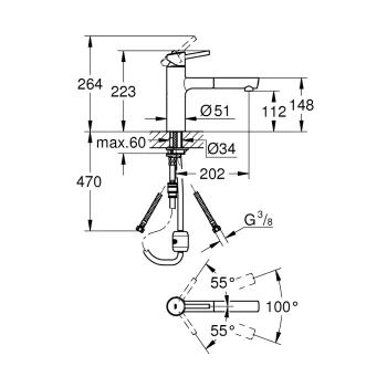 GROHE CONCETTO Virtuves izlietnes jaucējkrāns 31129001 GROHE CONCETTO Virtuves izlietnes jaucējkrāns 31129001