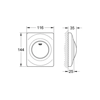 Grohe Surf Pisuāra poga,38808000 Grohe Surf Pisuāra poga,38808000