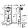 Grohe Rapid SL WC rāmis ar Arena Cosmo pogu, 38981000