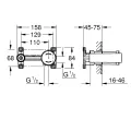 Grohe iebūvējamā izlietnes jaucējkrāna darba daļa 23571000