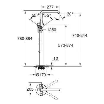 Grohe Essence New Brīvi stāvošs vannas jaucējkrāns, 23491001