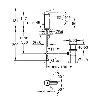 Bide maisītājs Grohe Essence S-Size, supersteel 32935DC1 Bide maisītājs Grohe Essence S-Size, supersteel 32935DC1