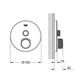 Grohe Grohtherm Dušas jaucējkrāna dekoratīvā daĮa, 29150LSO Grohe Grohtherm Dušas jaucējkrāna dekoratīvā daĮa, 29150LSO