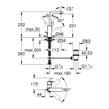 Grohe LINEARE Izlietnes jaucējkrāns, 23296DC1