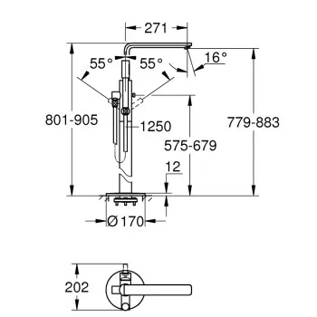 Vannas / Dušas maisītājs Grohe Lineare, hromēts 23792001
