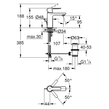 Grohe LINEARE Izlietnes jaucējkrāns, 32109001