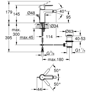 Grohe LINEARE Bidē jaucējkrāns, 33848DC1 Grohe LINEARE Bidē jaucējkrāns, 33848DC1