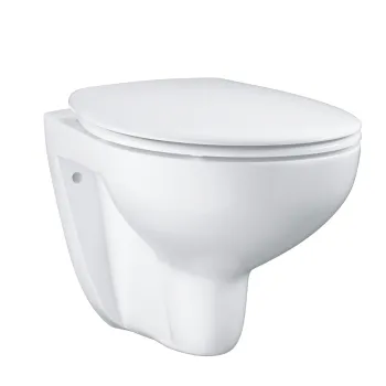 Piekaramais tualetes pods Grohe BauCeramic Rimless, 368x531mm, ar QR/SC vāku balts