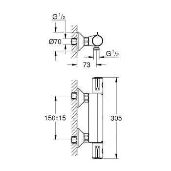 Dušas maisītājs Grohe Grohtherm 800, hromēts 34558000