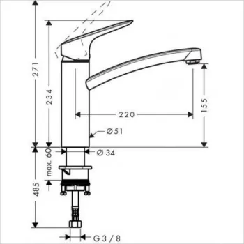 Vannas istabas izlietnes maisītājs Hansgrohe Logis, Hromēts 71832000