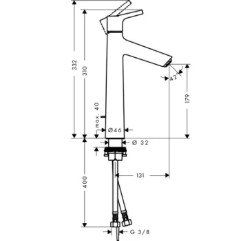 Vannas istabas izlietnes maisītājs Hansgrohe Talis S, hroms 72031000