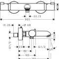 Hansgrohe Ecostat Comfort Vannas/dušas termostats, 13114340