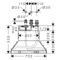 Hansgrohe 3-caurumu vannas maisītāja iebūvējamā daļa 13437180