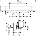 Hansgrohe Ecostat E Dušas termostats, hroms 15773000