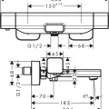 Hansgrohe Ecostat E Vannas/dušas termostats, hroms 15774000