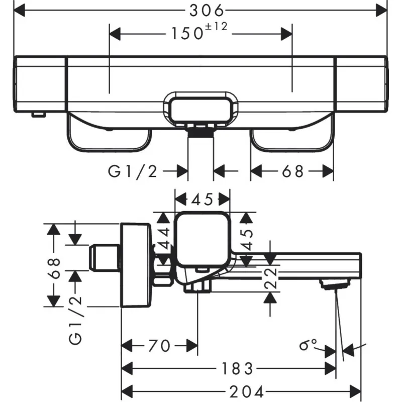 Hansgrohe Ecostat E Vannas/dušas termostats, hroms 15774000