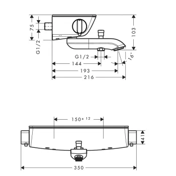 Vannas / Dušas maisītājs Hansgrohe Ecostat Select ar termostatu, hroms/balts 13141400