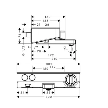 Vannas / Dušas maisītājs Hansgrohe ShowerTablet Select 300 ar Termostatu 13151400