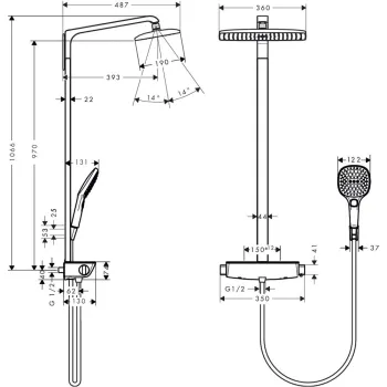 Hansgrohe Select E360 dušas komplekts, 27112000