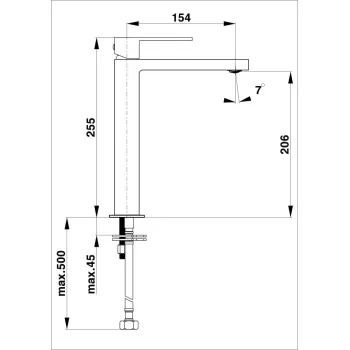 HERZ-SQ BLACK Izlietnes jaucējkrāns, UH00058B