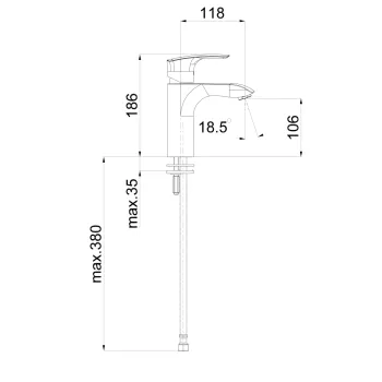 HERZ-ELITE BLACK Izlietnes jaucējkrāns, UH00088B