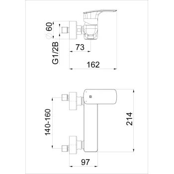 HERZ-ELITE BLACK Dušas  jaucējkrāns, UH00485B