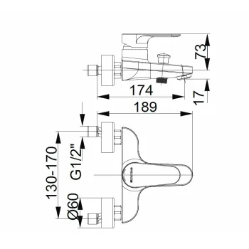 HERZ-INFINITY Vannas/dušas  jaucējkrāns, hroms UH00301