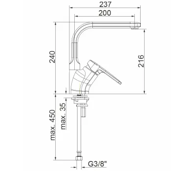 HERZ-INFINITY Virtuves izlietnes jaucējkrāns, hroms UH00172