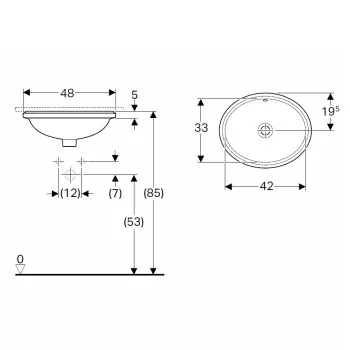 VariForm Pabūvējamā izlietne 42x33cm, 500.748.01.2