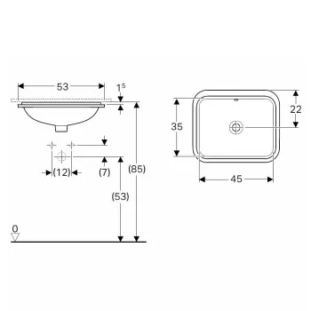 VariForm Pabūvējamā izlietne 45x35cm, 500.760.01.2