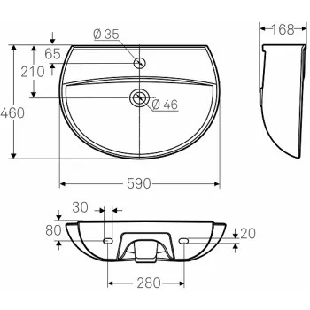 IFO Inspira Izlietne 59x46m, balta 15162