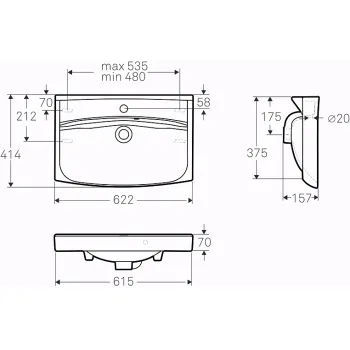 IFO Inspira Vannas istabas izlietne 60 cm, 15342