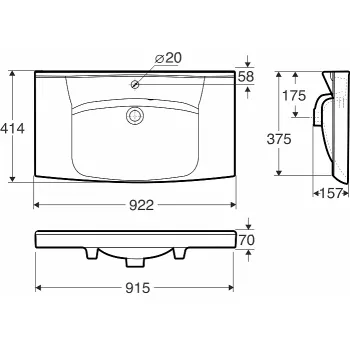 IFO Inspira Vannas istabas izlietne 90cm,balta 15382