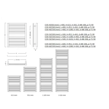 Instal Projekt Dvieļu žāvētājs CODE 400x1289mm, antracīts