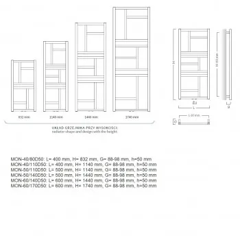 Instal Projekt Dvieļu žāvētājs Mondrian 500x1140mm, melns