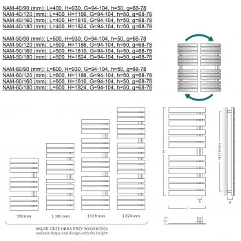 Instal Projekt Dvieļu žāvētājs Nameles 400x1186mm, balts