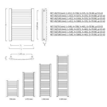 Instal Projekt Dvieļu žāvētājs RETTO 412x1436mm, melns Instal Projekt Dvieļu žāvētājs RETTO 412x1436mm, melns