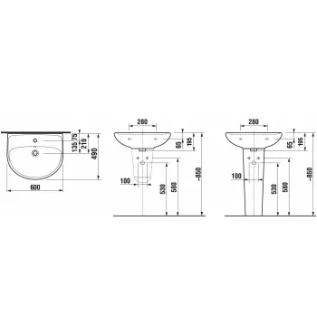 JIKA Lyra Plus  Izlietne 65x52 cm, H8143840001041